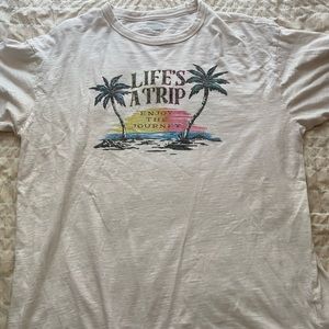 White Old Navy “Life’s A Trip Enjoy The Journey” Tshirt